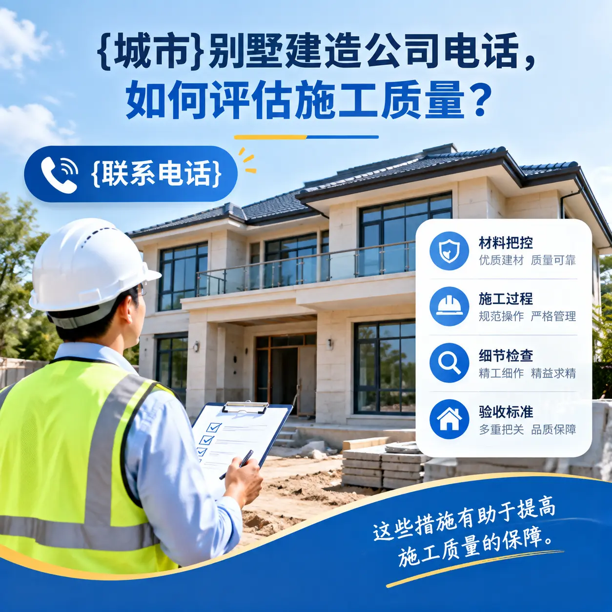 江口别墅建造公司电话,如何评估施工质量?