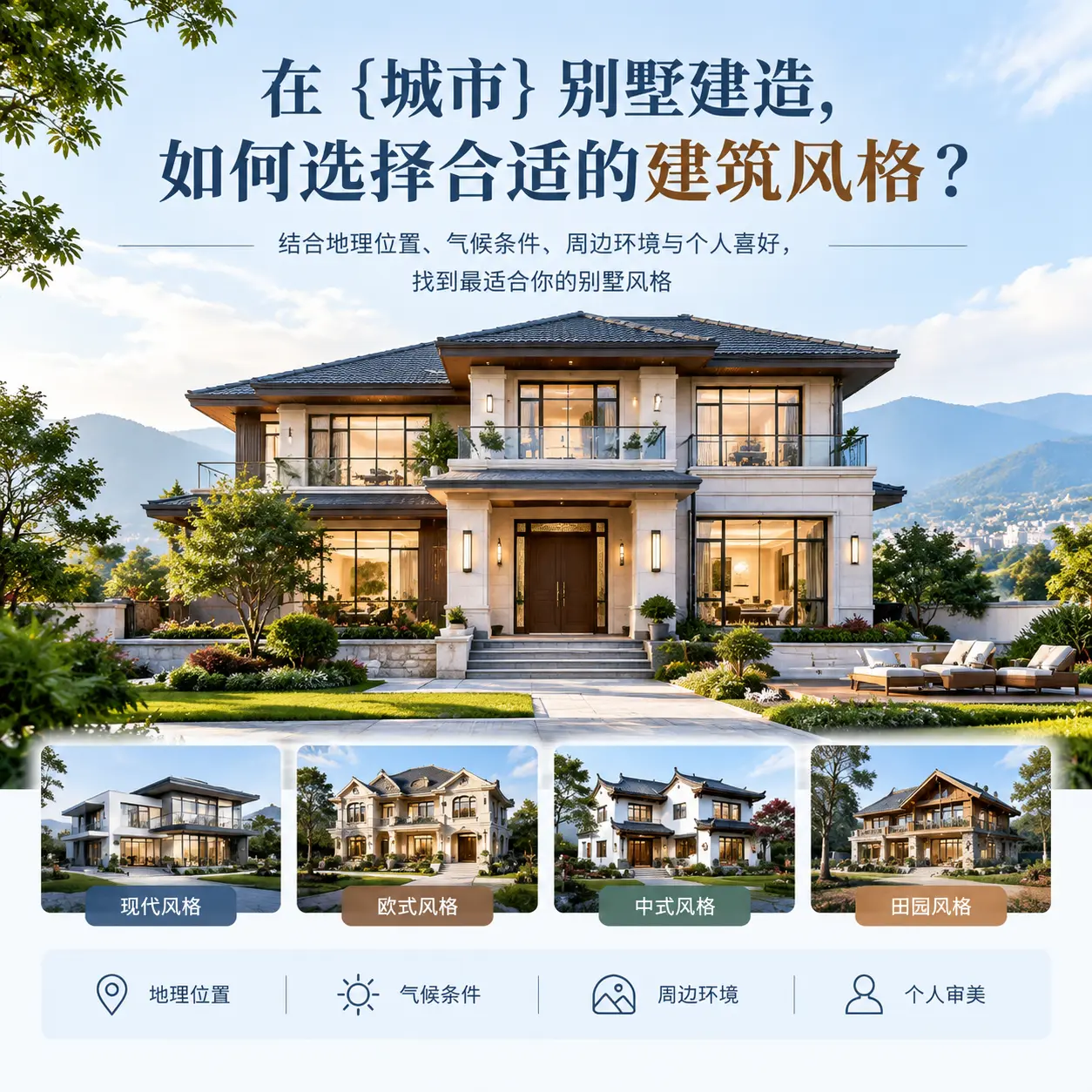 在 江口 别墅建造,如何选择合适的建筑风格?
